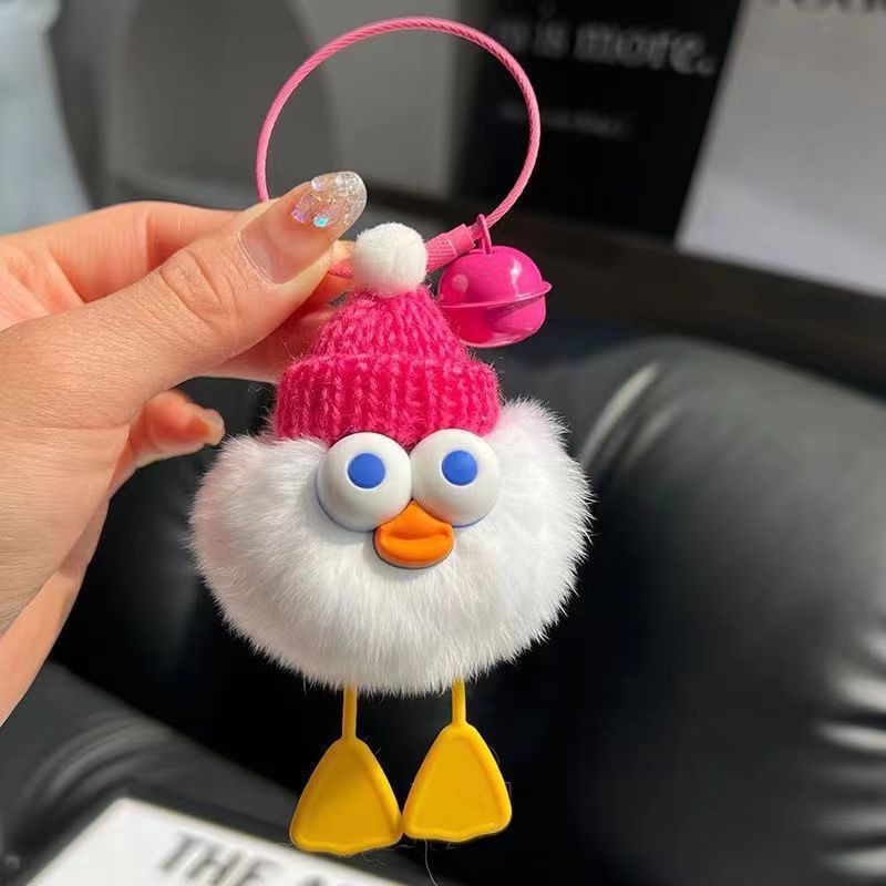 adorable plush duck keychain-soft fluffy multicolor cute duck key ring for car keys, wallet & bag charms - cute gift for girls,duck lovers