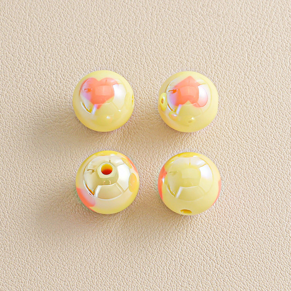 16mm Macaron heart beads DIY phone strap, bag chain, keychain, beaded pen