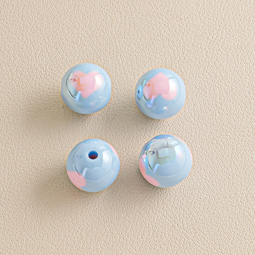 16mm Macaron heart beads DIY phone strap, bag chain, keychain, beaded pen