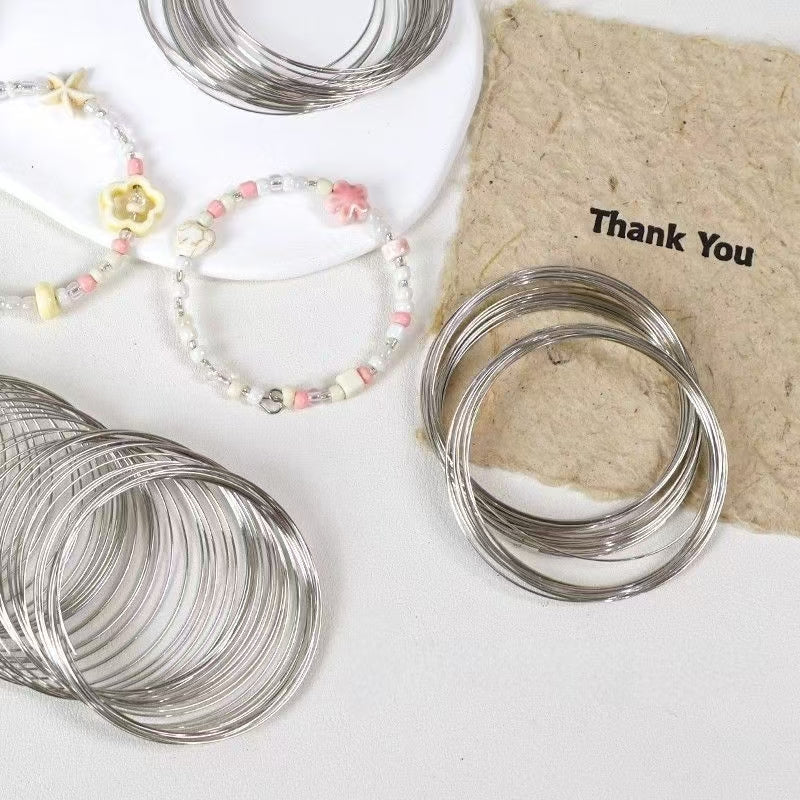 Memory Wire Wire Hoops, Handmade Bead Bracelet, Ring, Necklace, Wire Wrapping Materials Accessories