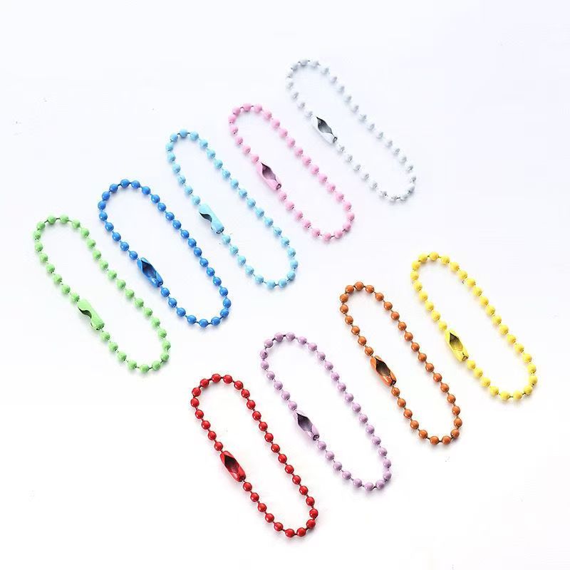 Baked Enamel Bead Chain, Colorful Bead Chain, Metal Round Bead Chain, Pendant Chain, DIY Jewelry Crafting Accessories