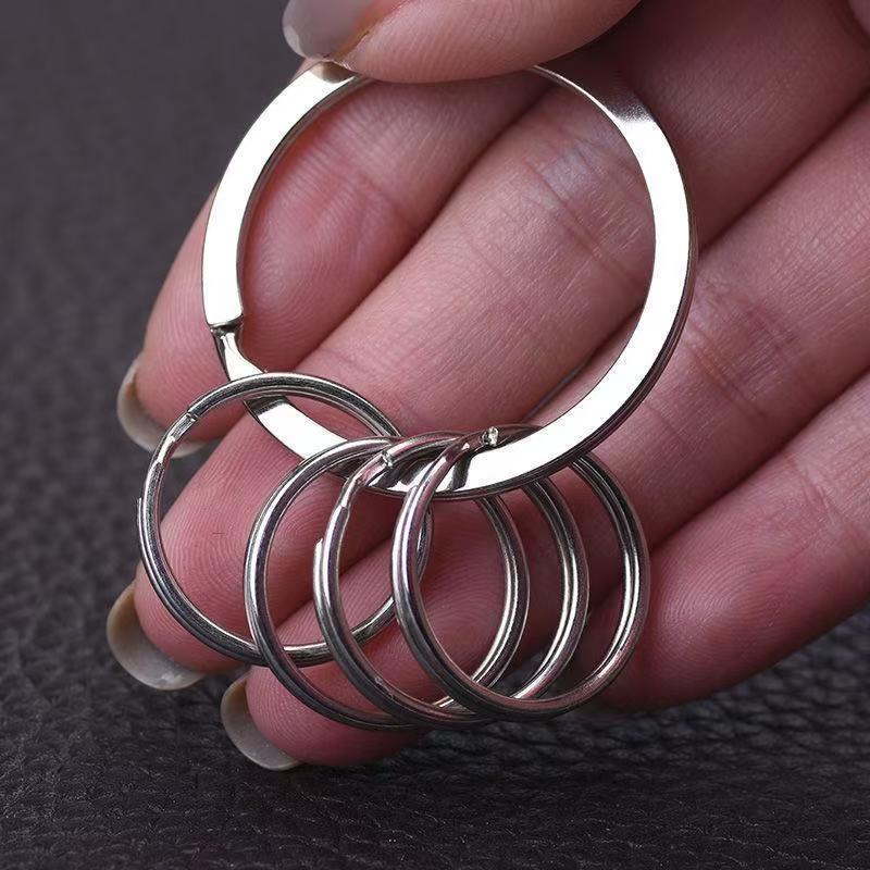 Stainless Steel Double-Layer Open Ring, DIY Keychain, Phone Chain, Handmade Jewelry Accessories