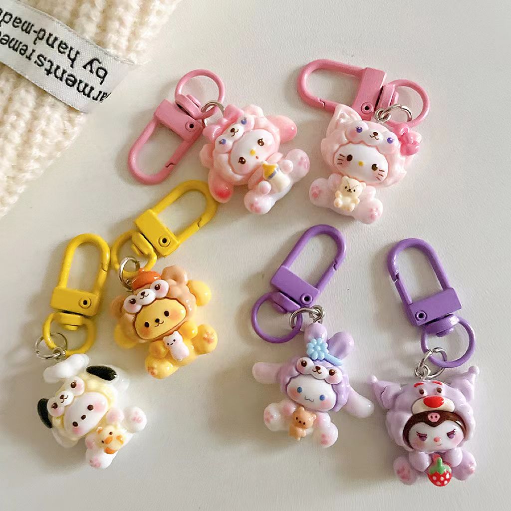 cute cartoon charms, keychains, girly bag charms, backpack accessories, girl gifts