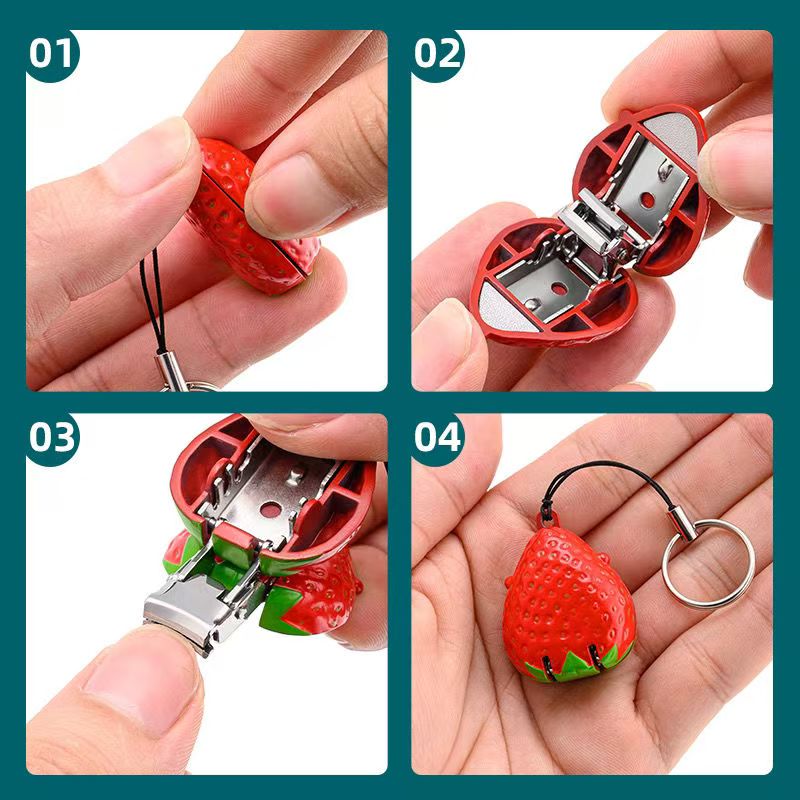 cartoon foldable nail clippers, stainless steel, charm for bag and keychain
