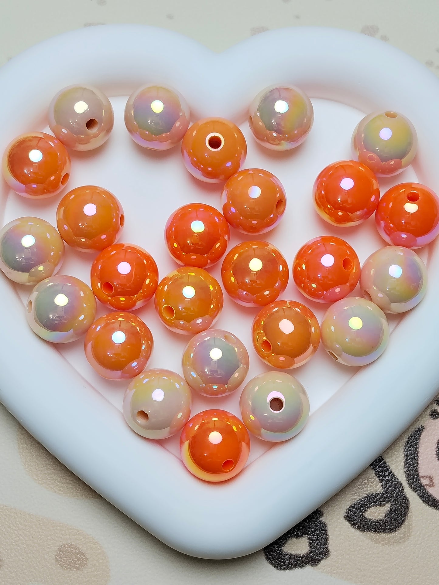 Acrylic 16mm High-Quality UV-Coated Solid Color Round Beads Handmade DIY Phone Chain、 Beadable Pen