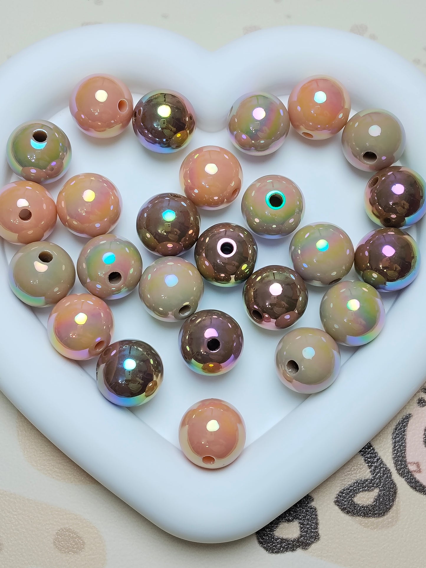 Acrylic 16mm High-Quality UV-Coated Solid Color Round Beads Handmade DIY Phone Chain、 Beadable Pen
