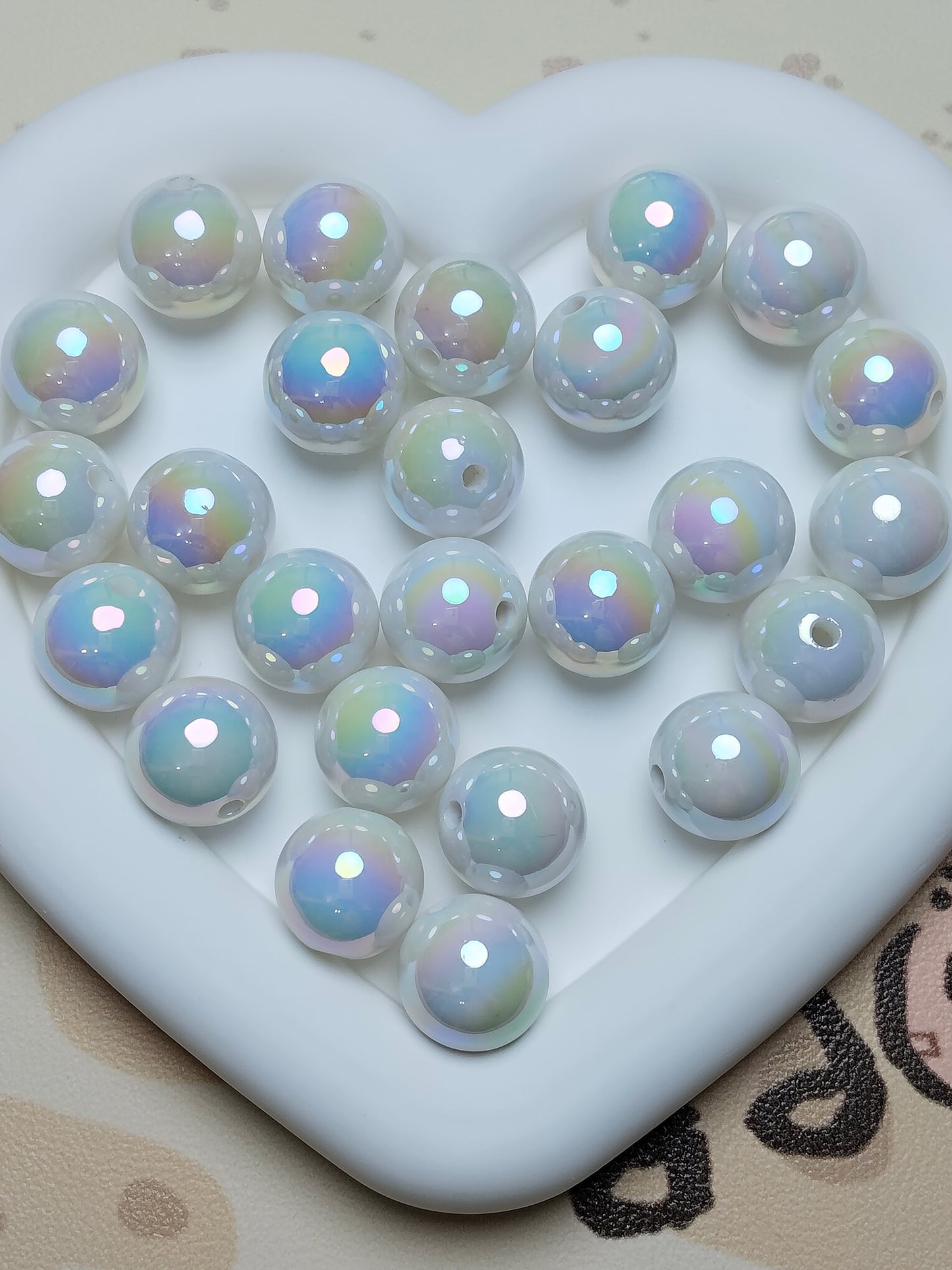 Acrylic 16mm High-Quality UV-Coated Solid Color Round Beads Handmade DIY Phone Chain、 Beadable Pen