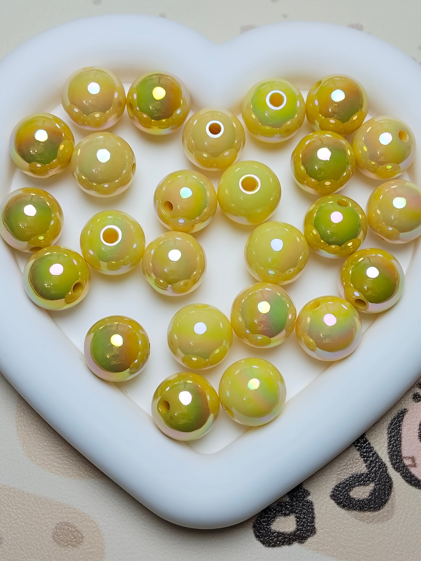 Acrylic 16mm High-Quality UV-Coated Solid Color Round Beads Handmade DIY Phone Chain、 Beadable Pen