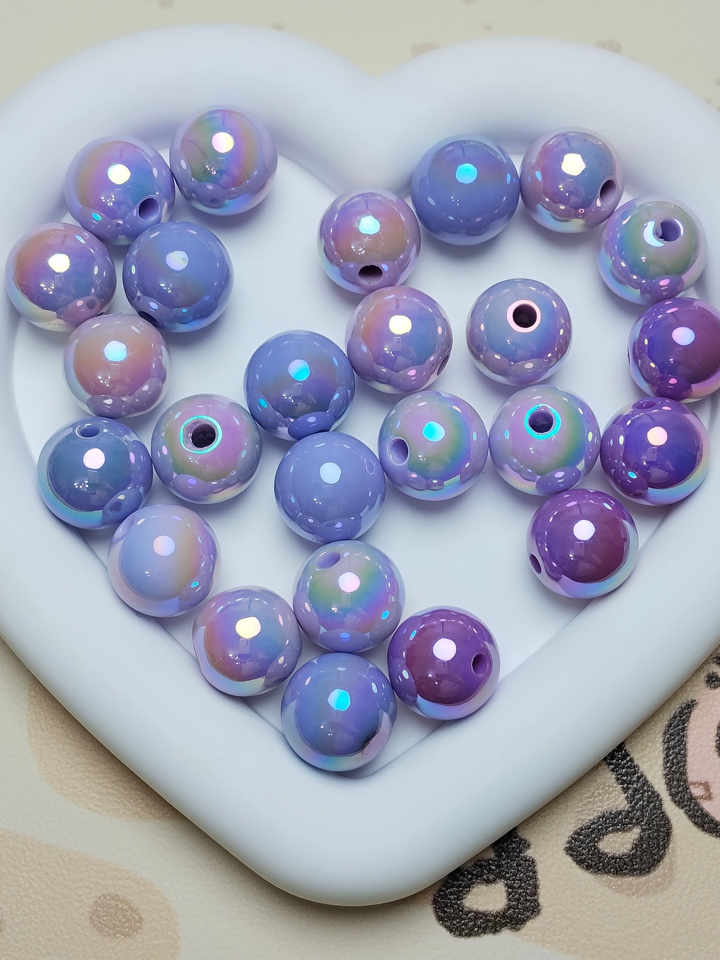 Acrylic 16mm High-Quality UV-Coated Solid Color Round Beads Handmade DIY Phone Chain、 Beadable Pen