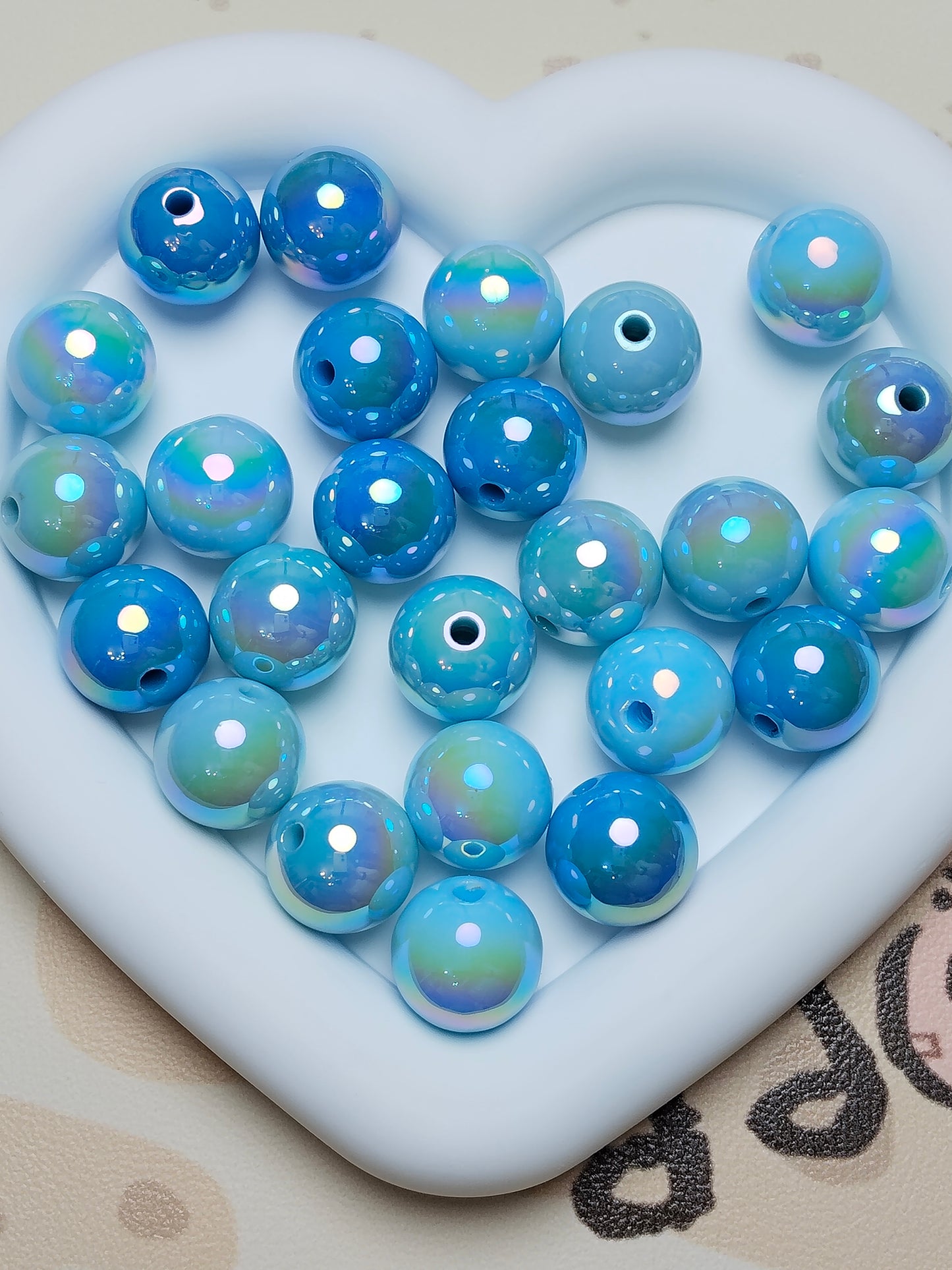 Acrylic 16mm High-Quality UV-Coated Solid Color Round Beads Handmade DIY Phone Chain、 Beadable Pen