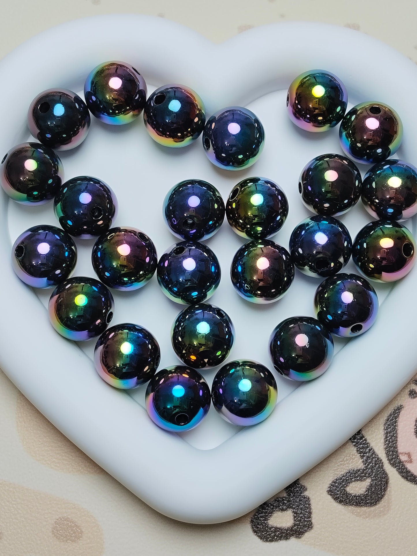 Acrylic 16mm High-Quality UV-Coated Solid Color Round Beads Handmade DIY Phone Chain、 Beadable Pen