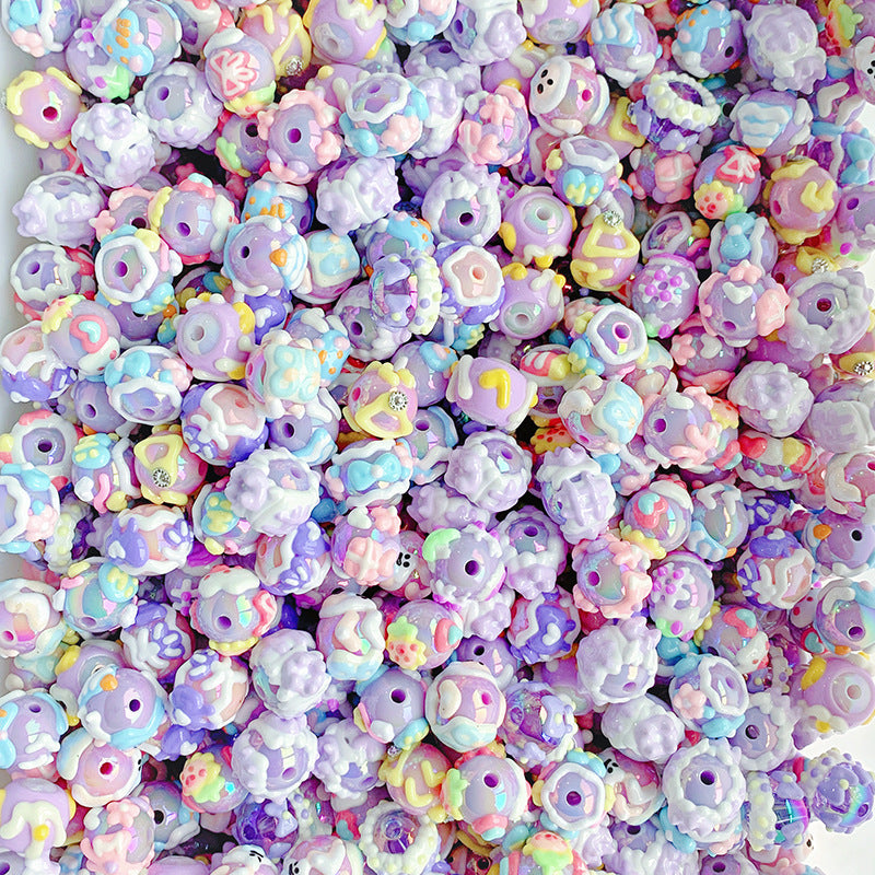 16mm Hand-Painted Beads DIY Phone Strap, Key Chain, Bag Chain, Pen Accessory