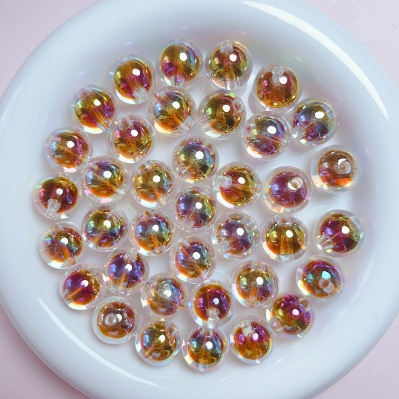 16mm Clear Double-Layer Beads DIY Phone Strap, Key Chain, Bag Chain, Beaded Pen