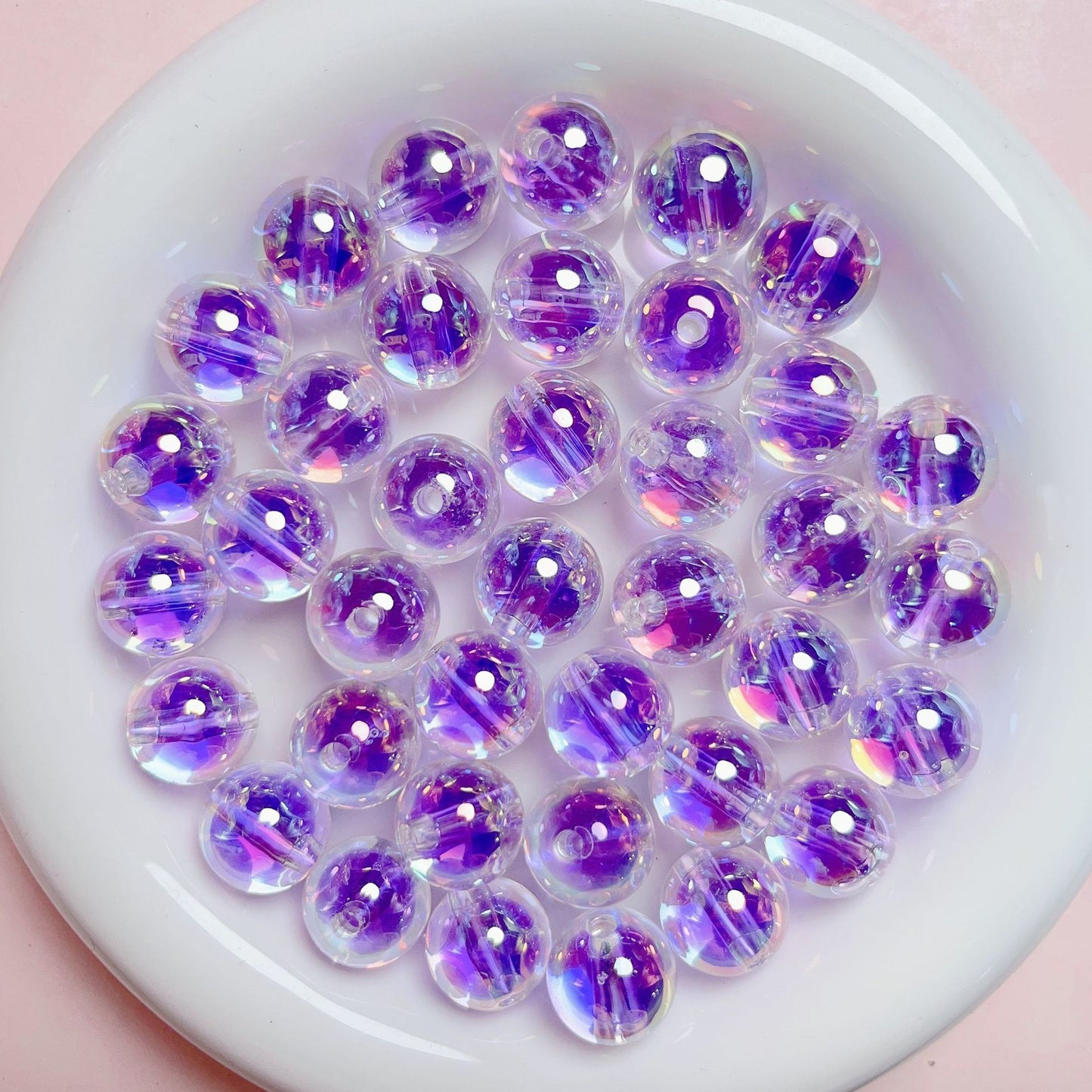 16mm Clear Double-Layer Beads DIY Phone Strap, Key Chain, Bag Chain, Beaded Pen
