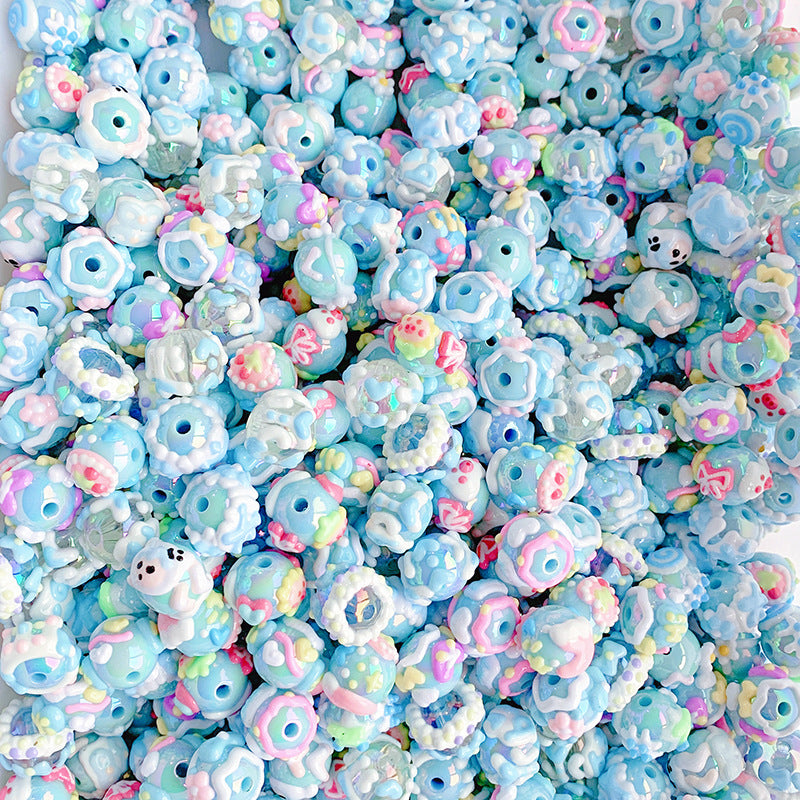 16mm Hand-Painted Beads DIY Phone Strap, Key Chain, Bag Chain, Pen Accessory