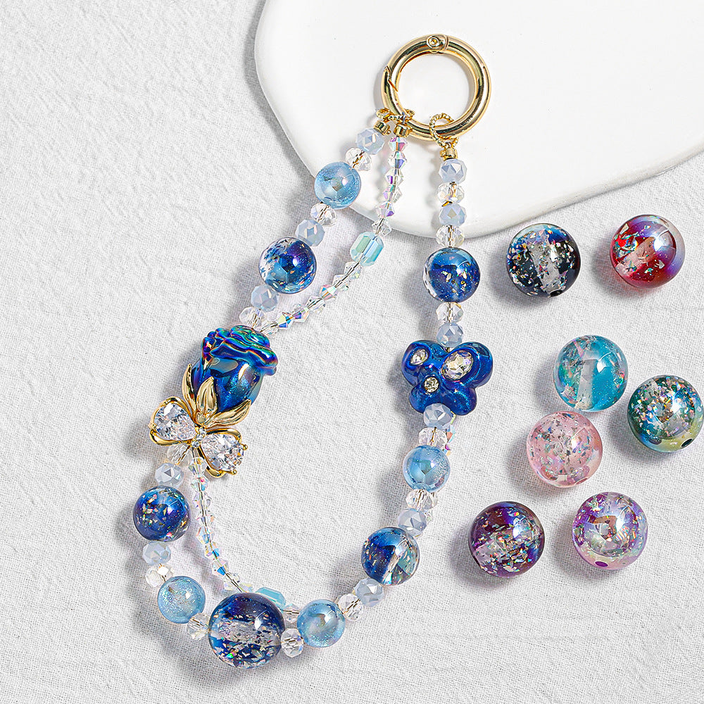 16mm Galaxy bead, Gradient Laser bead DIY Phone Chains, Key Chains, Beadable Pens