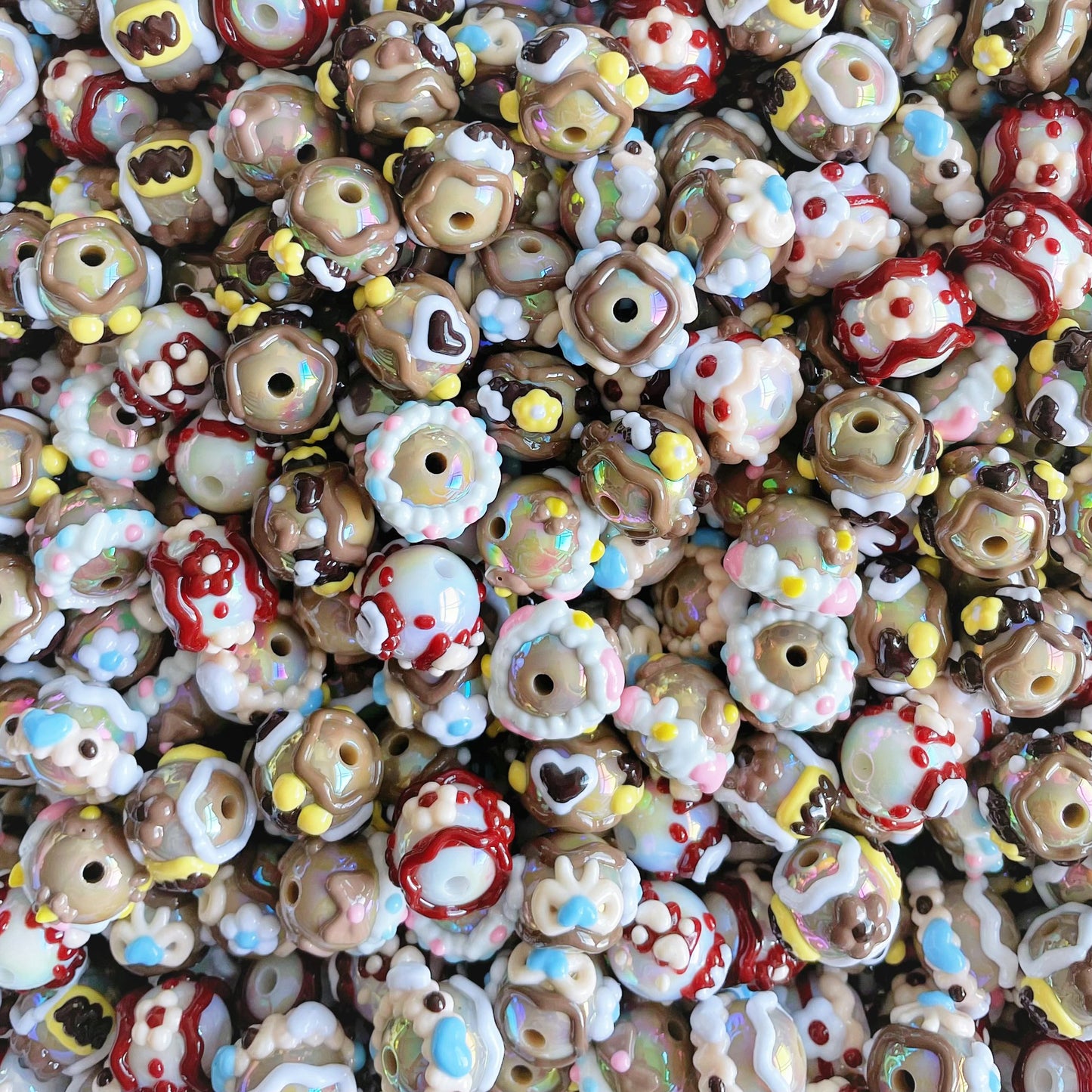 16mm Hand-Painted Beads DIY Phone Strap, Key Chain, Bag Chain, Pen Accessory