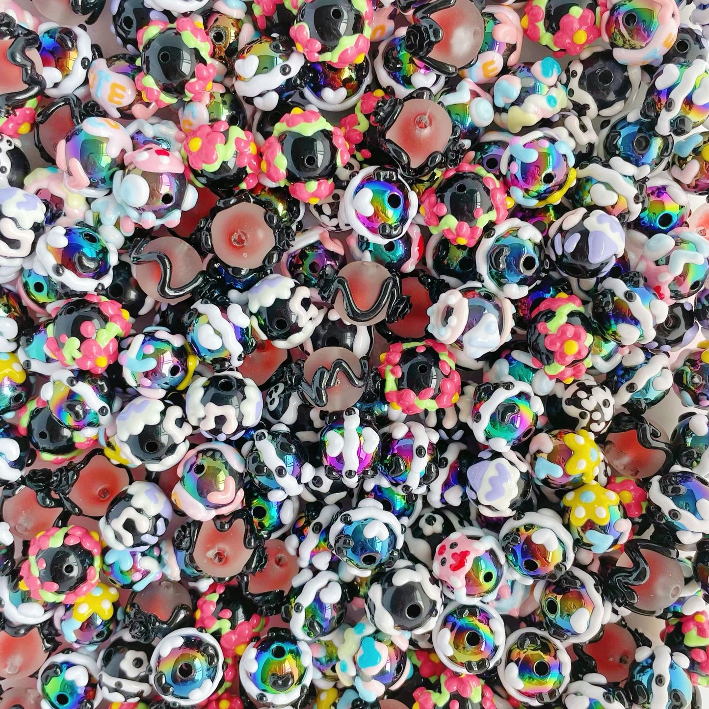 16mm Hand-Painted Beads DIY Phone Strap, Key Chain, Bag Chain, Pen Accessory