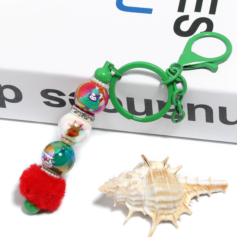 Christmas-Themed Beads DIY Phone Strap Keychain Beaded Pen