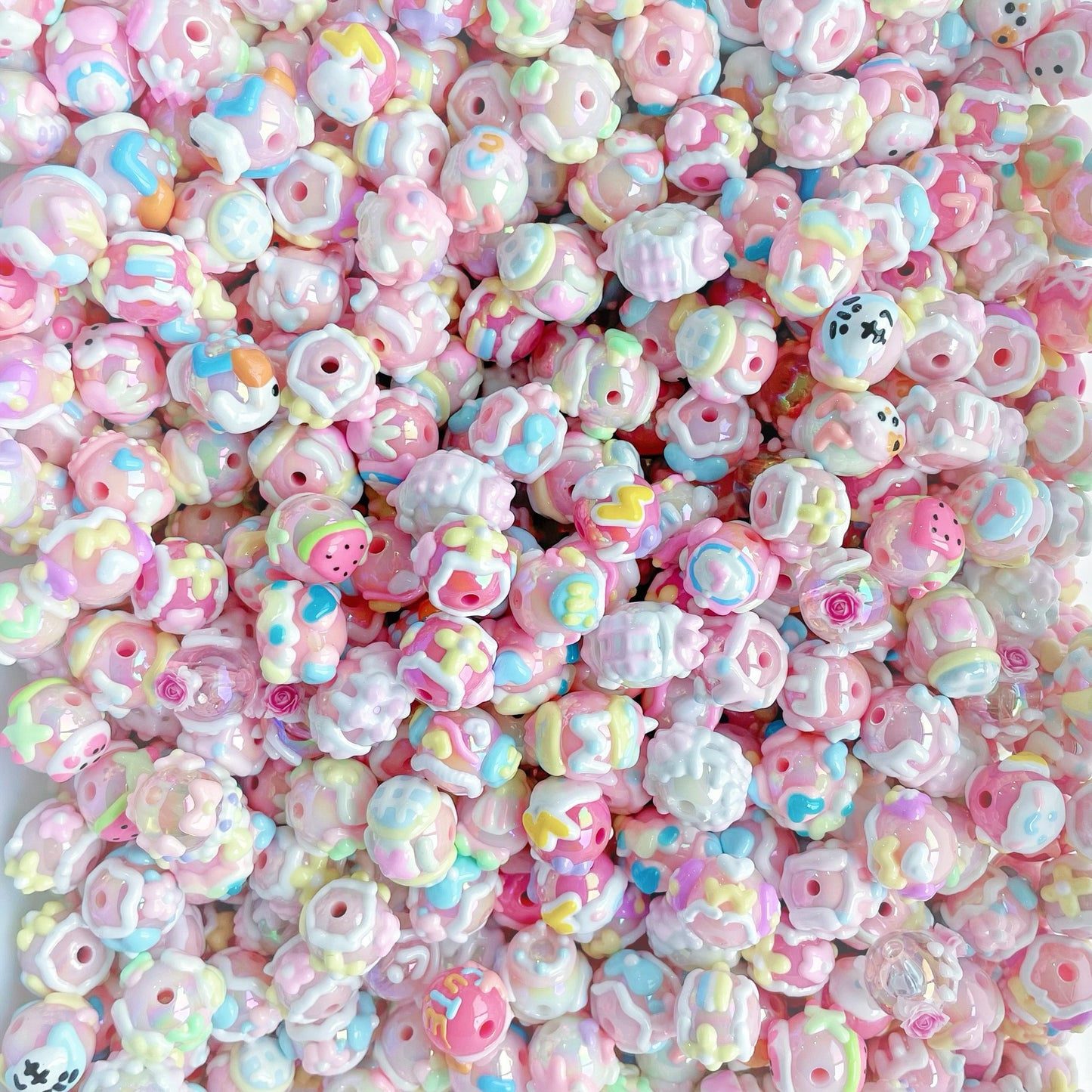16mm Hand-Painted Beads DIY Phone Strap, Key Chain, Bag Chain, Pen Accessory
