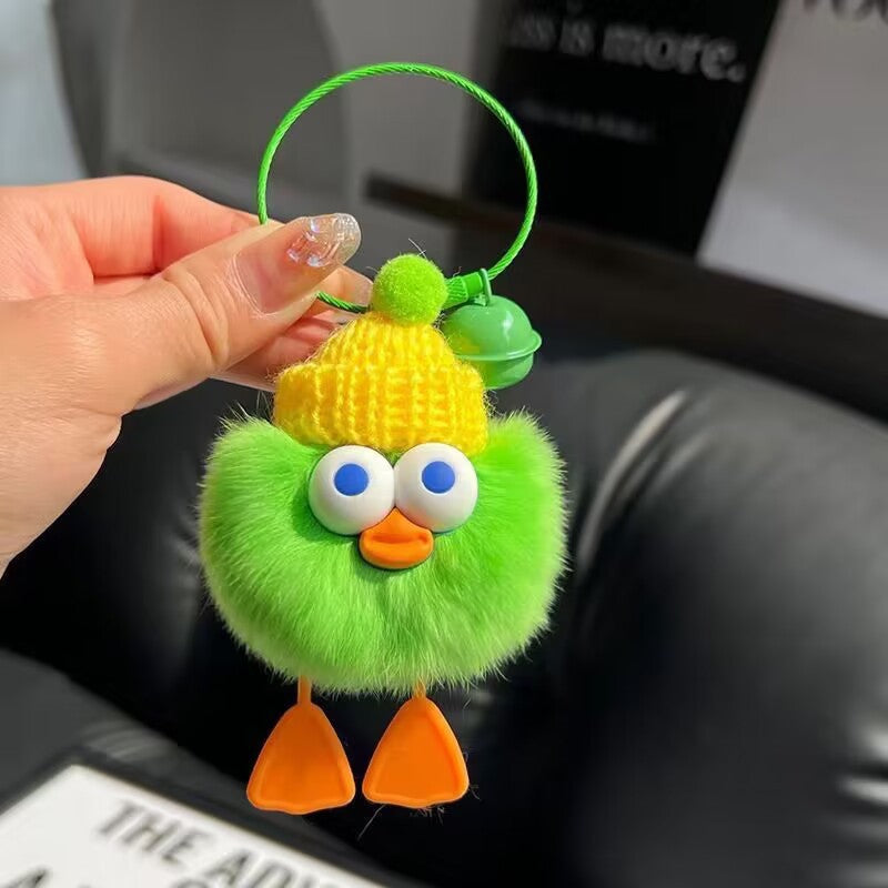 adorable plush duck keychain-soft fluffy multicolor cute duck key ring for car keys, wallet & bag charms - cute gift for girls,duck lovers