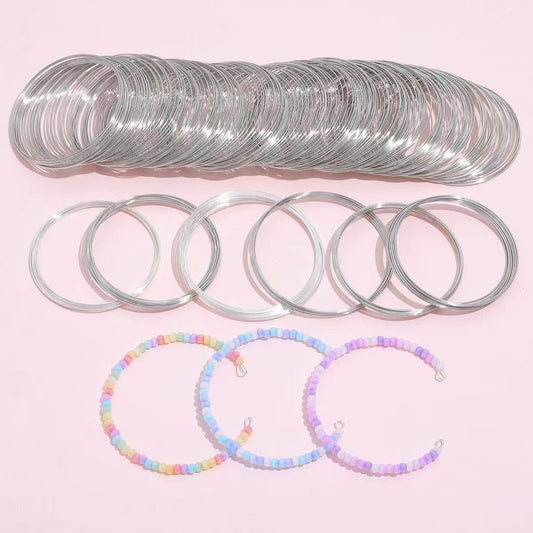 Memory Wire Wire Hoops, Handmade Bead Bracelet, Ring, Necklace, Wire Wrapping Materials Accessories