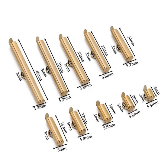 Stainless steel ball chain clasp, Earring tassel connector tube, Single-groove slide tube clasp