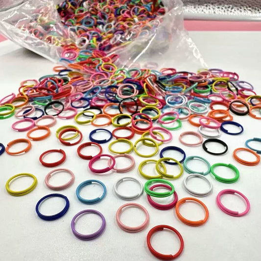 Color-coated double-layer open rings, DIY keychains, phone straps, handmade jewelry accessories