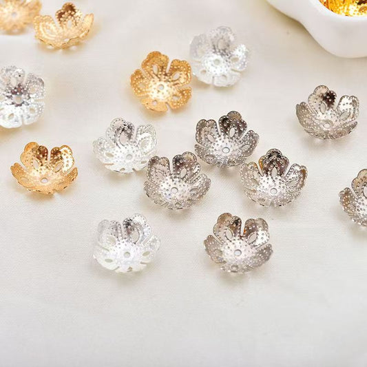 Openwork Floral Cap DIY Handmade Beaded Hat Beaded Jewelry Accessories