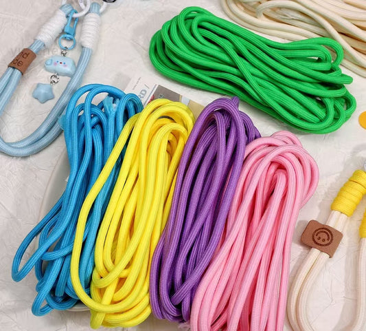 5mm Colored polyester braided cord, phone lanyards, keychain cord