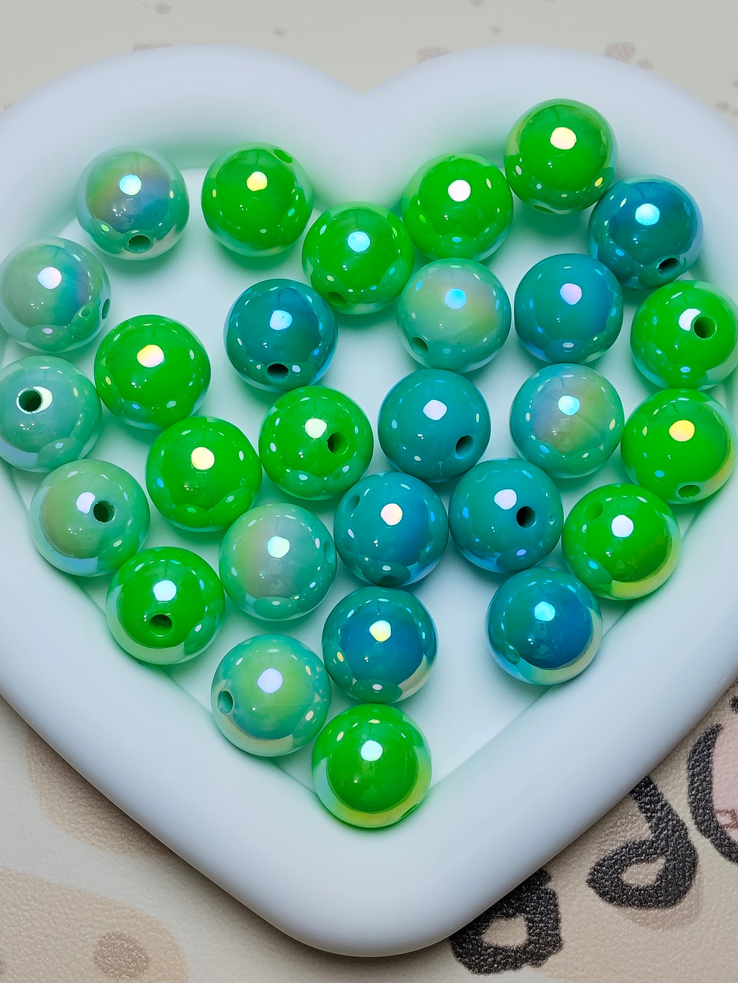 Acrylic 16mm High-Quality UV-Coated Solid Color Round Beads Handmade DIY Phone Chain、 Beadable Pen