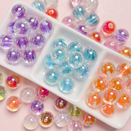16mm Clear Double-Layer Beads DIY Phone Strap, Key Chain, Bag Chain, Beaded Pen