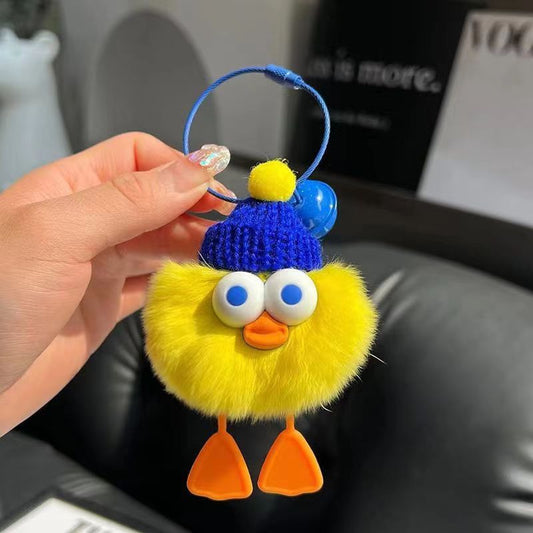 adorable plush duck keychain-soft fluffy multicolor cute duck key ring for car keys, wallet & bag charms - cute gift for girls,duck lovers