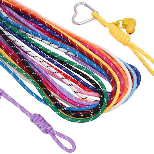 5mm Colored Polyester Core-Woven Round Cord, DIY Handcrafted Braided Cord, Creative Keyring Lanyard